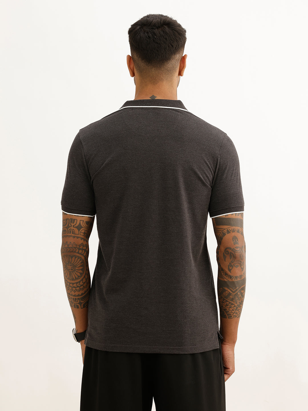 Slim Fit Tipping Copllar Polo T-Shirt | Dark Grey