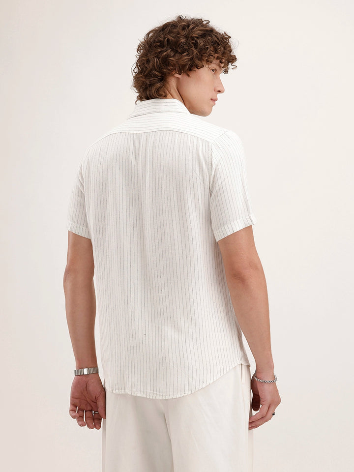 Slim Fit Striped Shirt | White