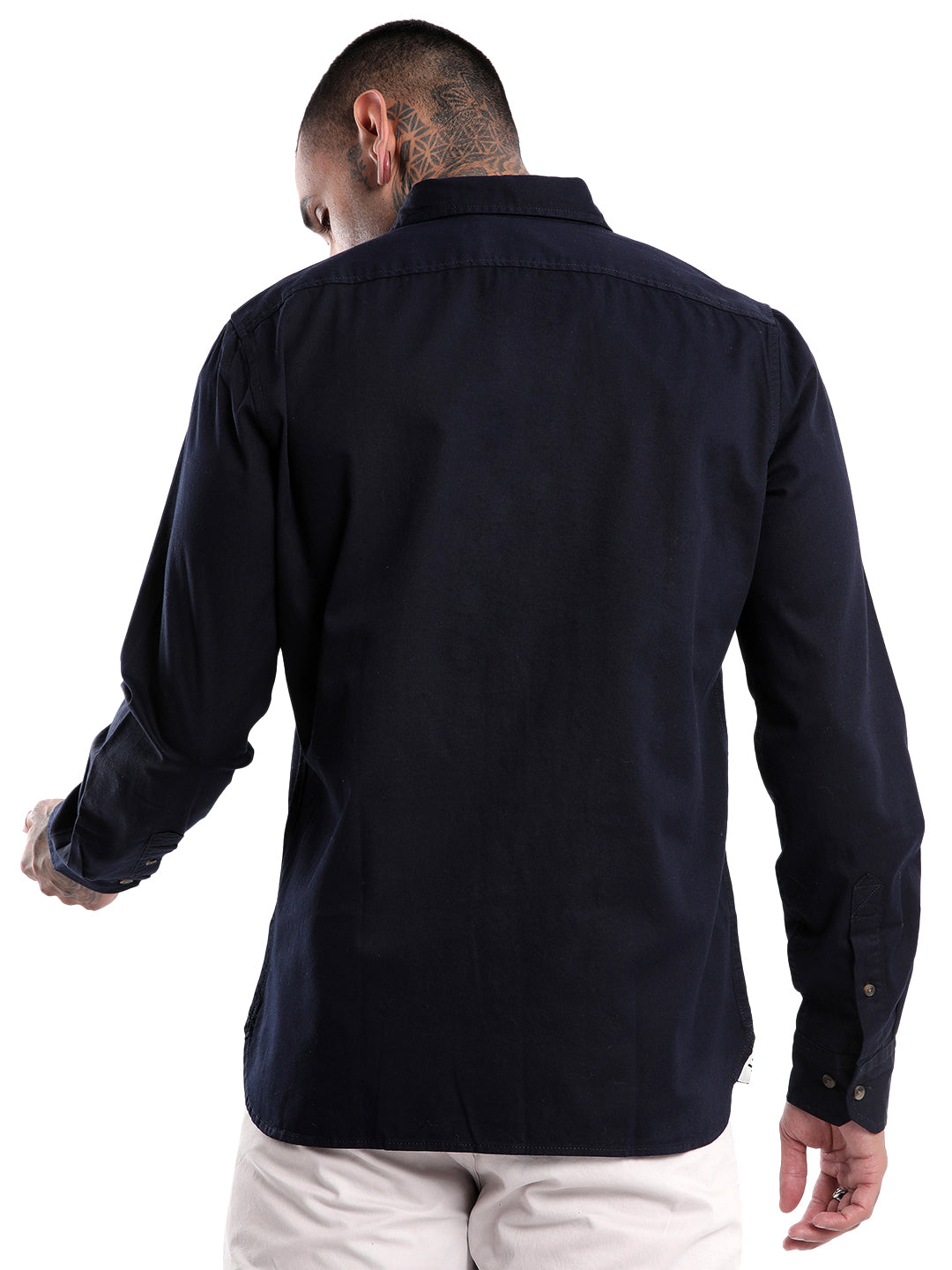 Elite Solid Navy Long Sleeve Shirt