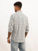 Slim Fit Textured Checked Shirt | Green
