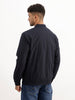 Solid Regular Fit Zipper Jacket | Navy Blue