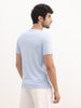 Classic Slim Fit Placement Printed T-Shirt | Light Blue