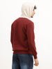 Placement Printed Contrast Hooded Sweatshirt | Maroon