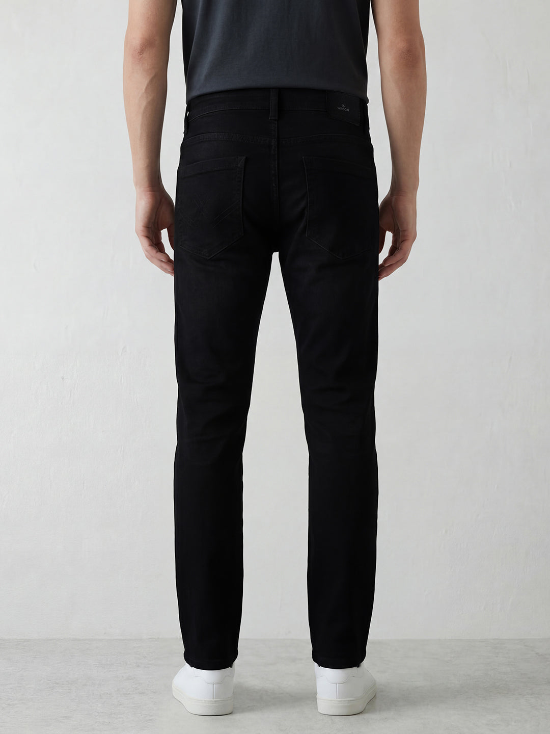 Men's washed straight fit jeans | Black