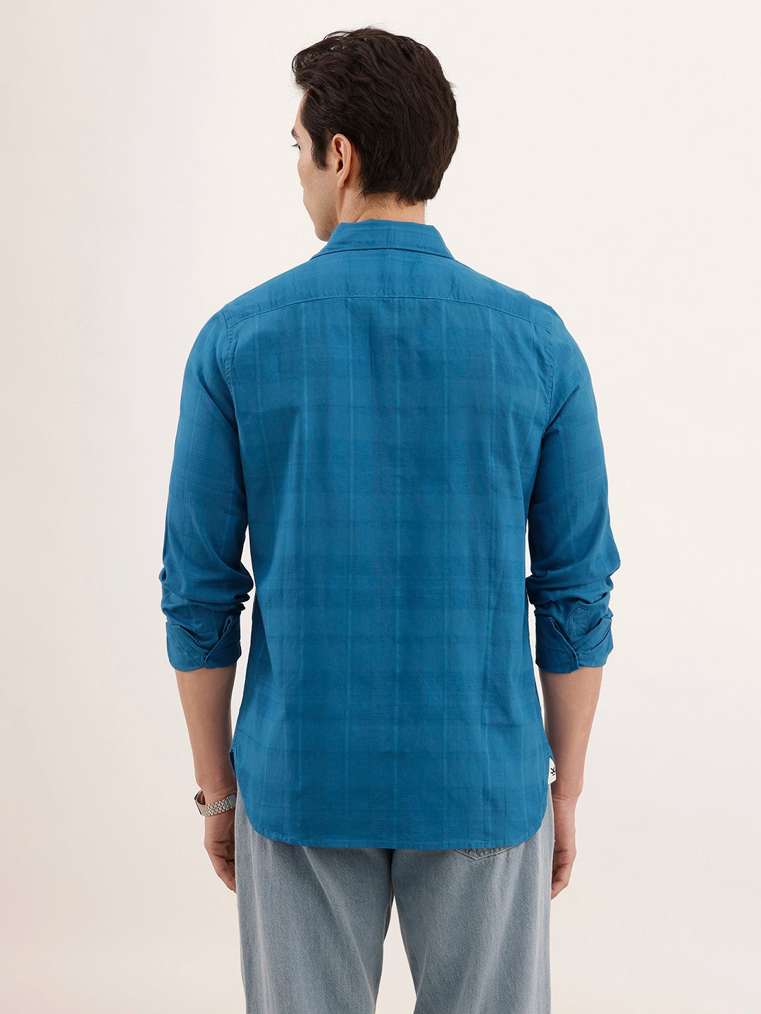Regular Fit Textured Shirt | Blue