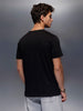 Placement Printed Regular Fit T-Shirt   |  Black