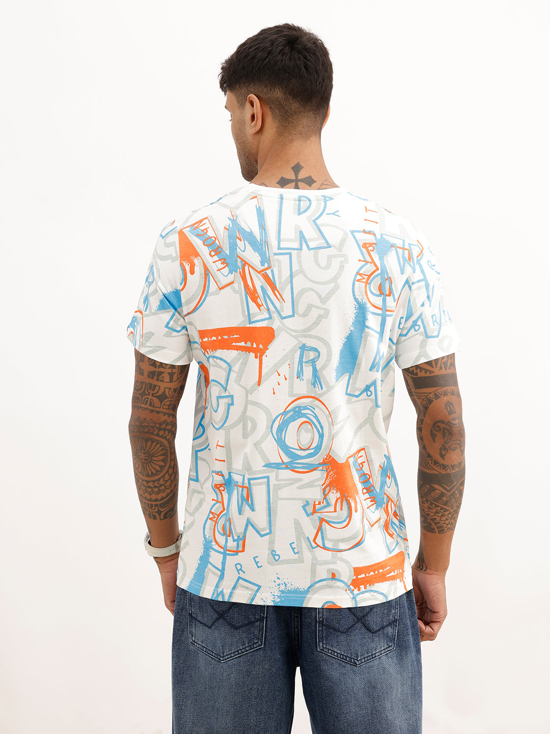 Slim Fit AOP T-Shirt | Off White