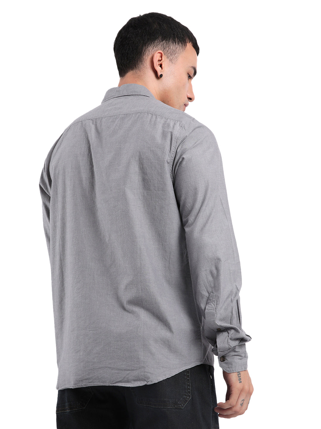 Grey Desire Spread Collar Shirt