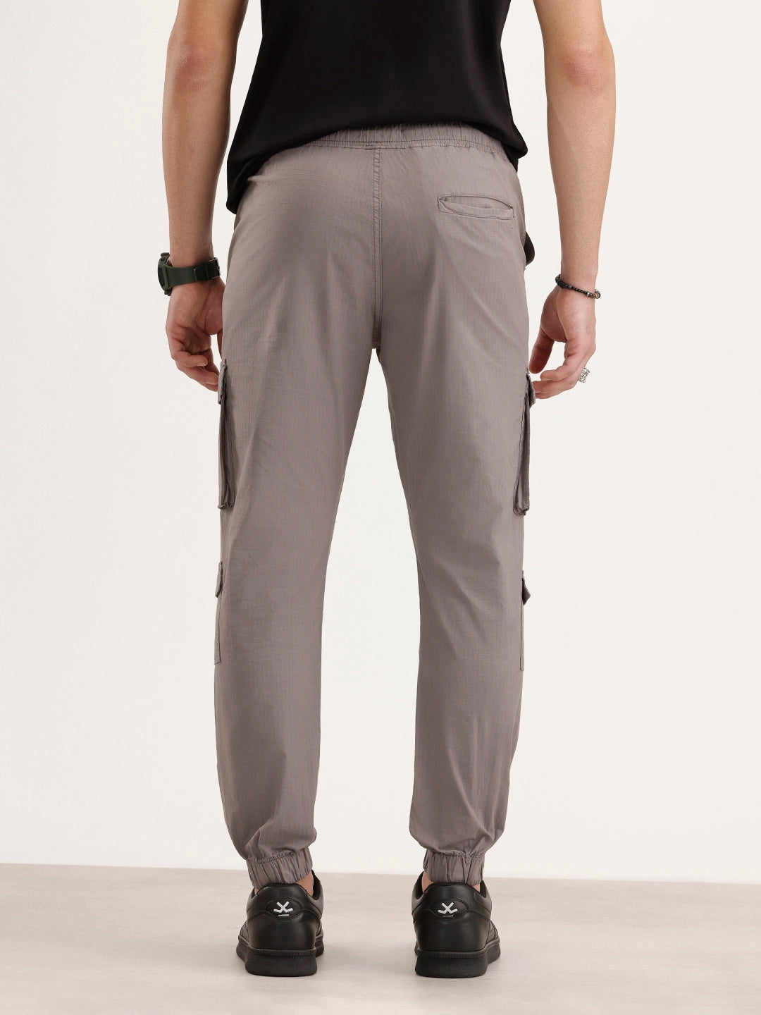 Solid Cargo Textured Trouser | Grey