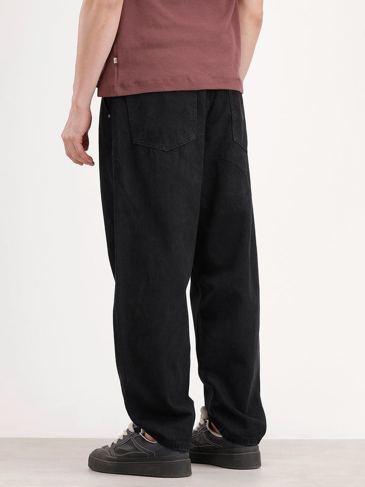 Classic Barrel Fit Denim Jeans | Black