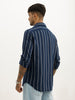 Classic Slim Fit Textured Stripe Shirt | Blue