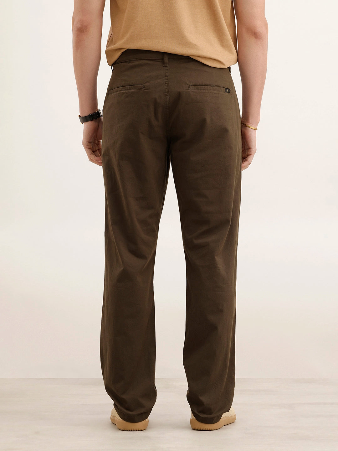 Solid Regular Fit Trouser | Brown