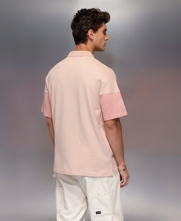 Classic Cut And Sew Polo T-Shirt   |  Pink