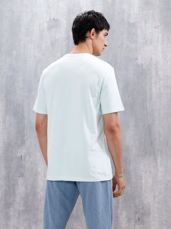 Men's Casual Graphic Printed T-Shirt | Light Blue