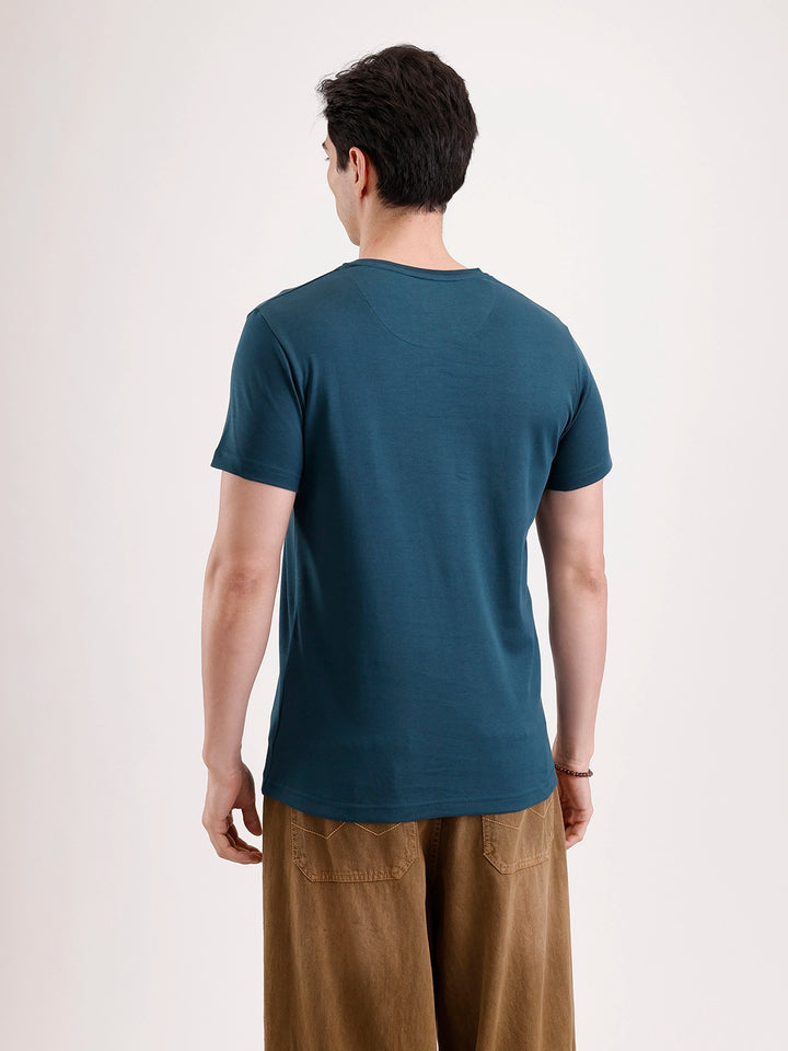 Solid HD Printed T-Shirt   |  Teal