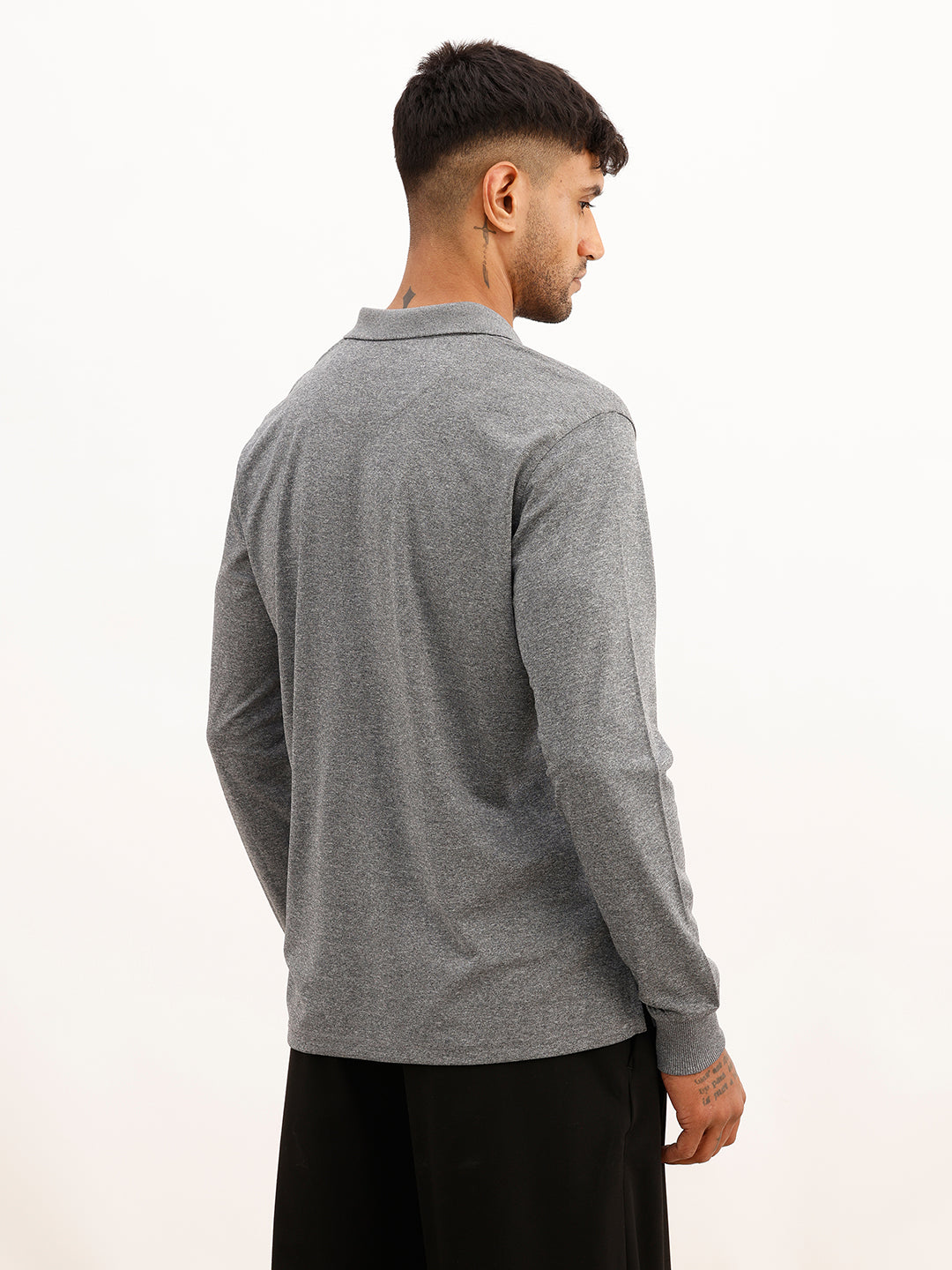 Solid Slim Fit Polo T-Shirt | Grey