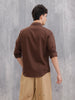 Solid 100%Cotton Regular Fit Shirt |  Brown