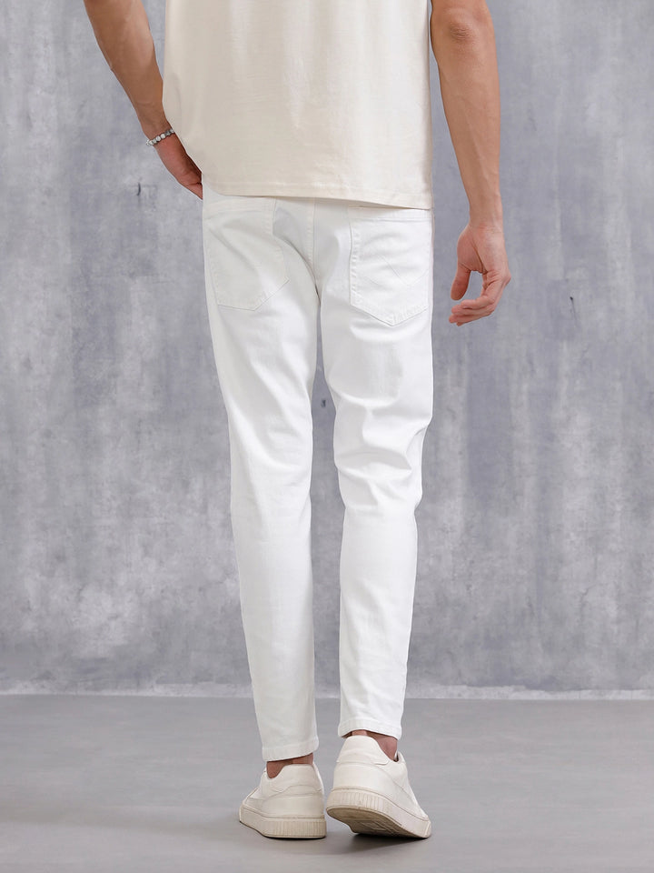 Solid Skinny Crop Jeans | White