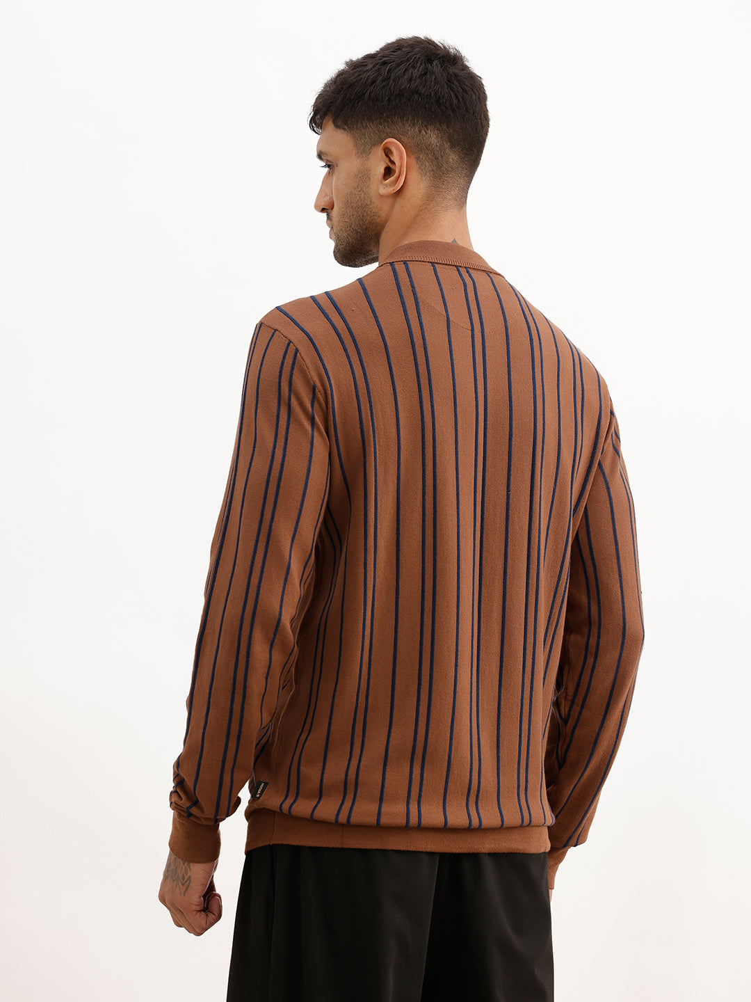 Slim Fit Flatknit Full Sleeve Polo T-Shirt | Brown | WPT02FSSL1257S