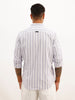 Regular Fit Striped Full Sleeve Shirt | Purple