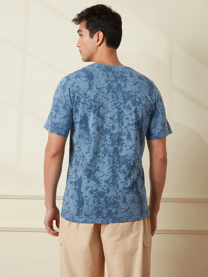 Washed Look AOP T-Shirt | Blue