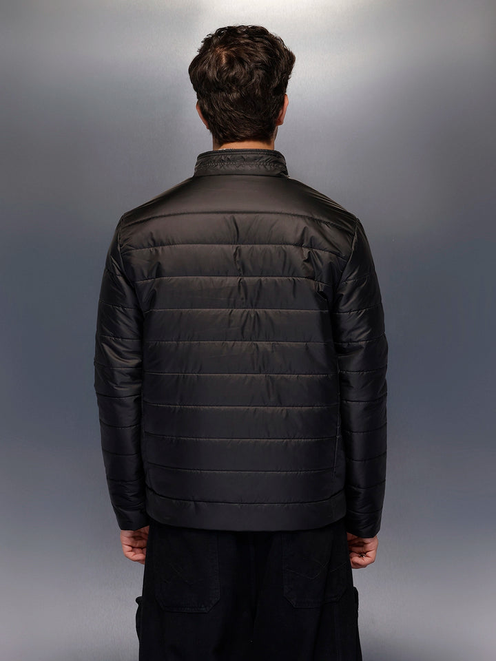 Men's Regular Fit Puffer Jacaket   |  Black