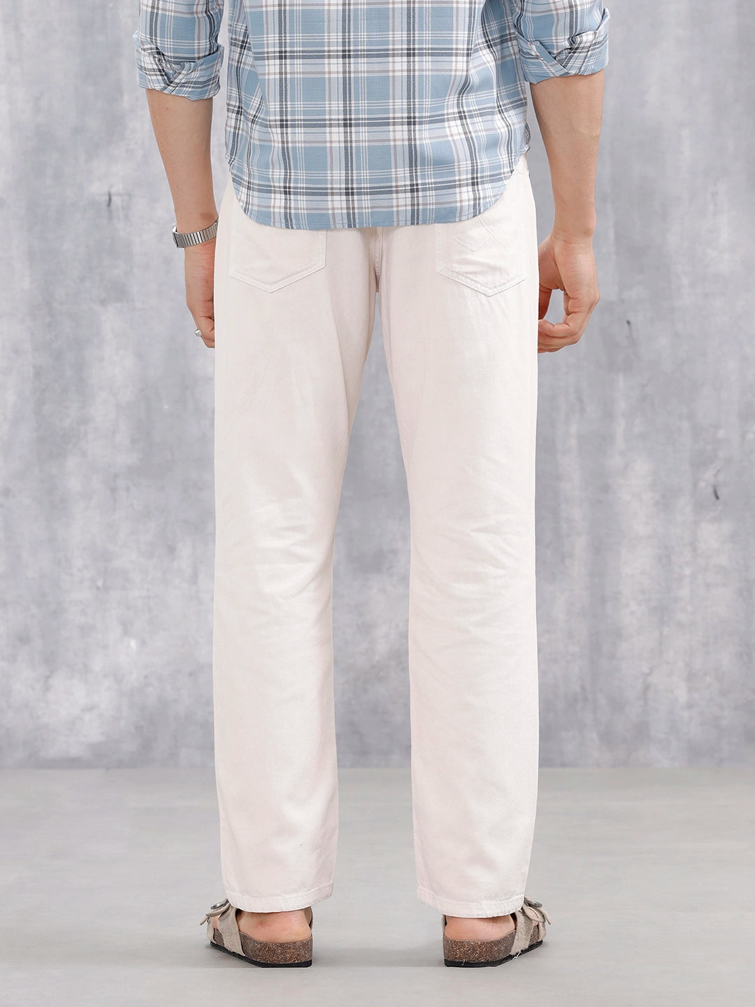 Men's Casual Anti Fit Jeans | Beige