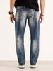 Relaxed Fit Distressed Denim Jeans | Light Blue