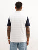 Solid Cut Off Sleeve Puffer Jacket | White