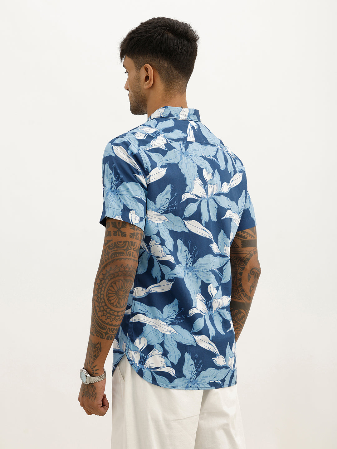 Classic Slim Fit AOP Shirt | Blue