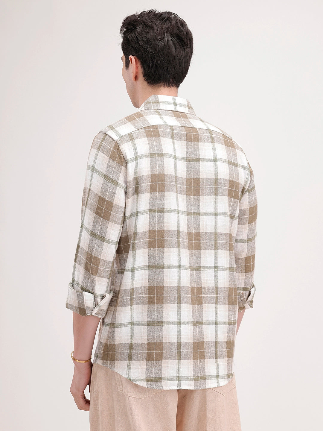 Slim Fit Checkered Shirt | Green