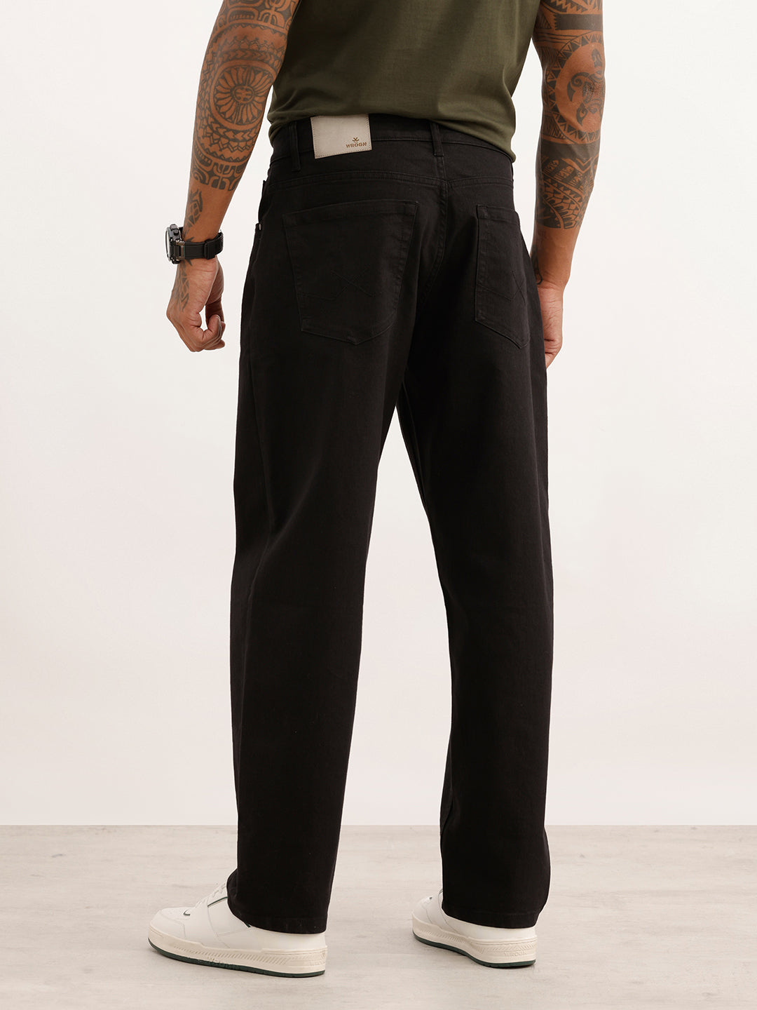Solid Loose Fit Denim Jeans | Black