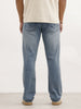 Faded Straight Fit Denim Jeans | Light Blue