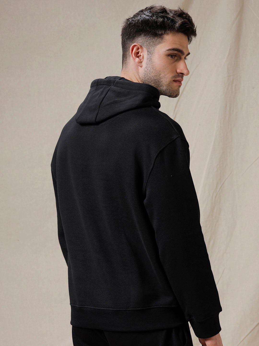 Solid Snug Black Hoodie