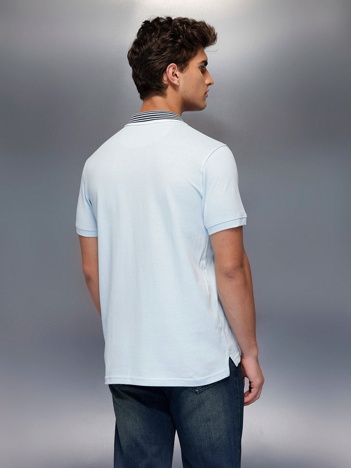 Classic Tipping Collar Polo T-Shirt   |  Light Blue