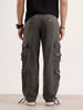 Loose Fit Cargo Denim Jeans | Charcoal