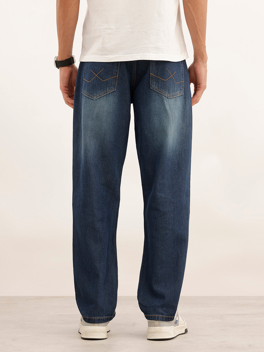 Faded Anti Fit Denim Jeans | Dark Blue