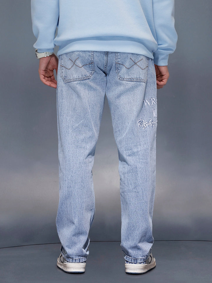 Men Casual Anti Fit Jeans With Tonal Embroidery | Super Stone