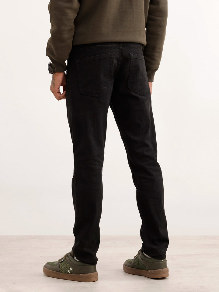 Solid Skinny Fit Denim Jeans | Black