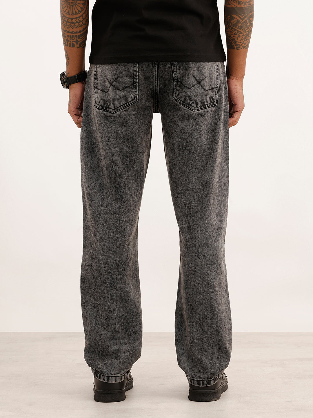 Washed Anti Fit Denim Jeans | Dark Grey