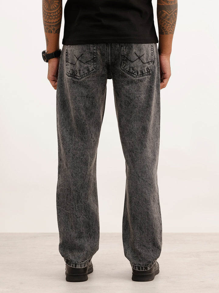 Washed Anti Fit Denim Jeans | Dark Grey