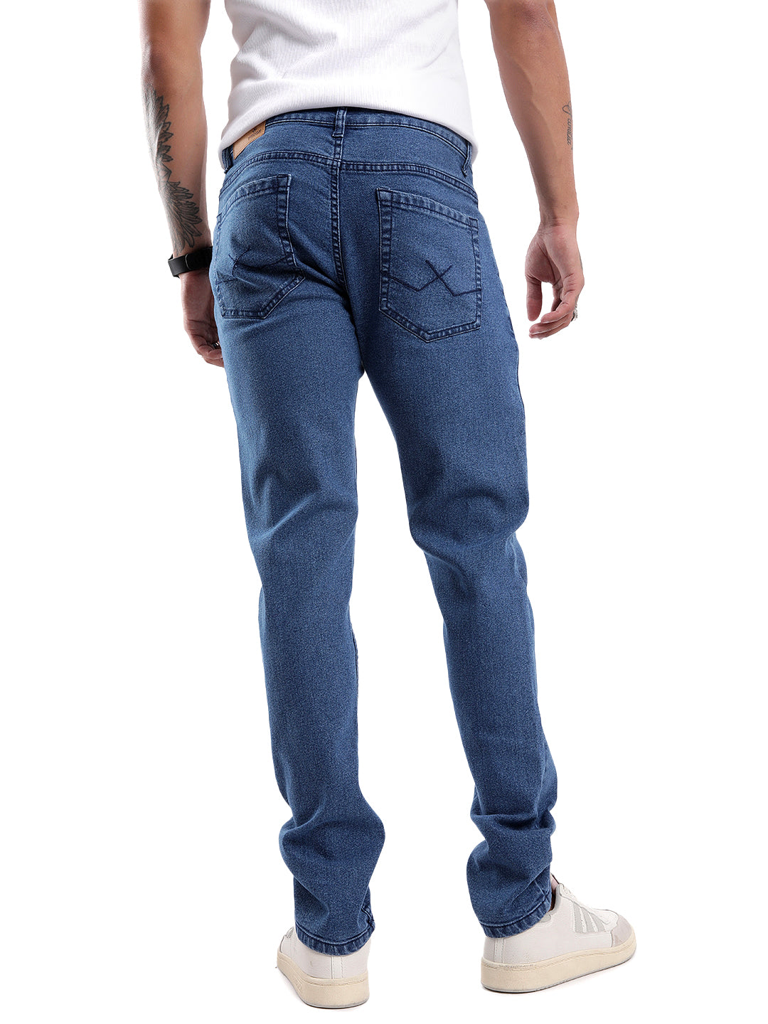 Basic Blue Five Pocket Denim Jeans