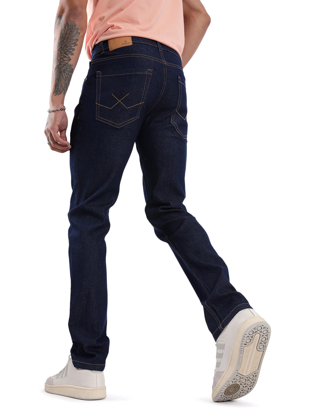 Basic Rinse Wash Indigo Denim Jeans