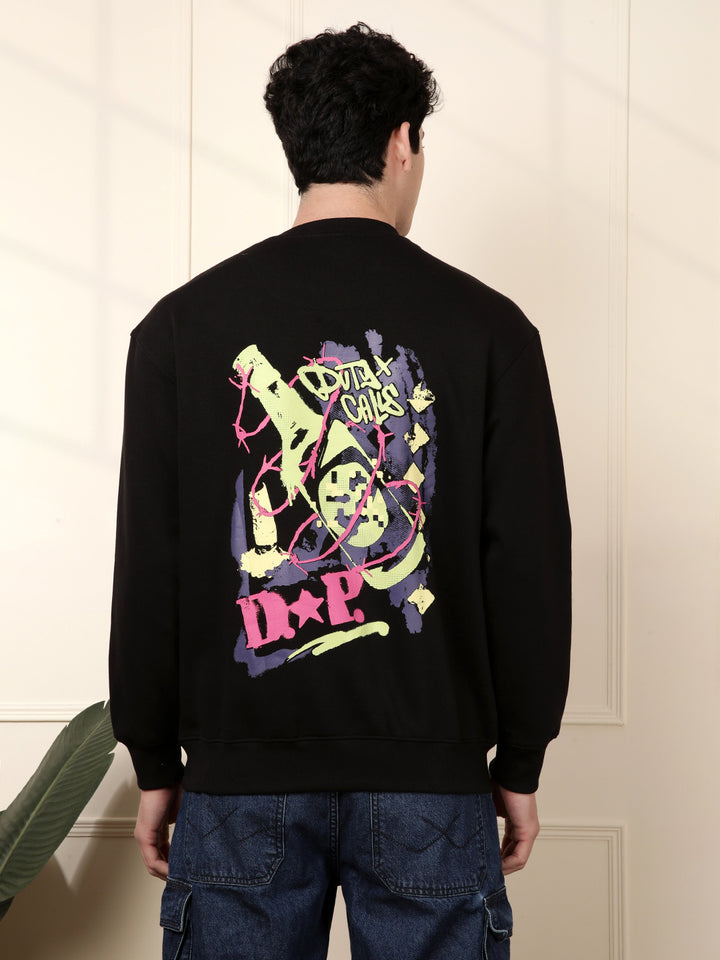 DP Printed Black Sweatshirt