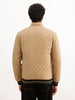 Solid Regular Fit Puffer Jacket | Beige