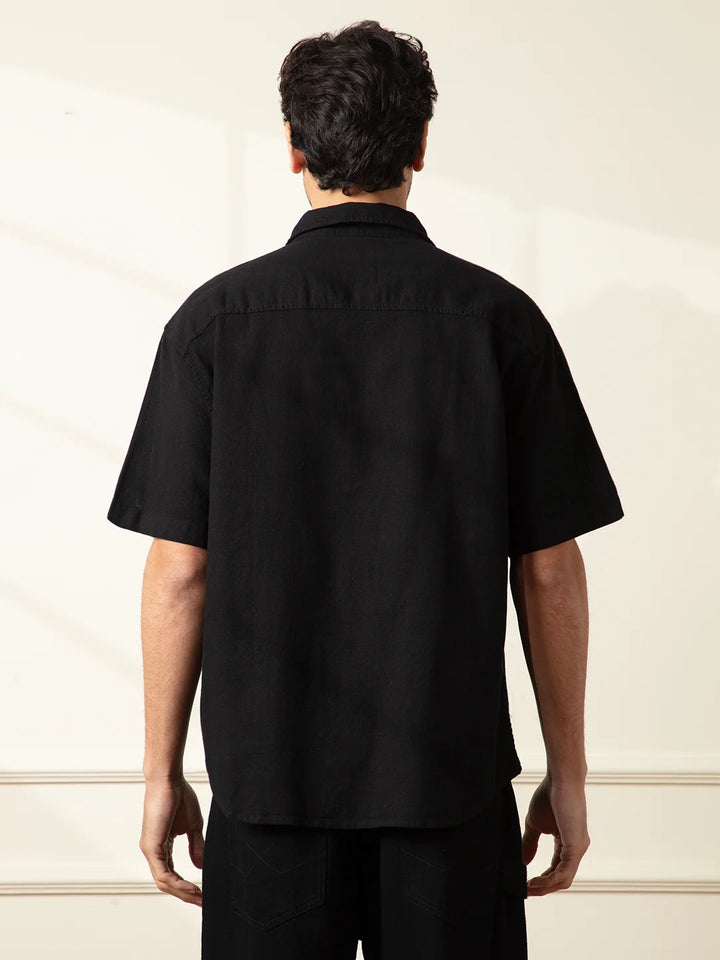 Textured Comfort Fit Shirt | Black