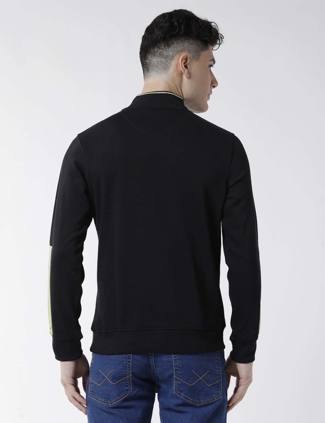 Lemon on Black High Neck Sweatshirt