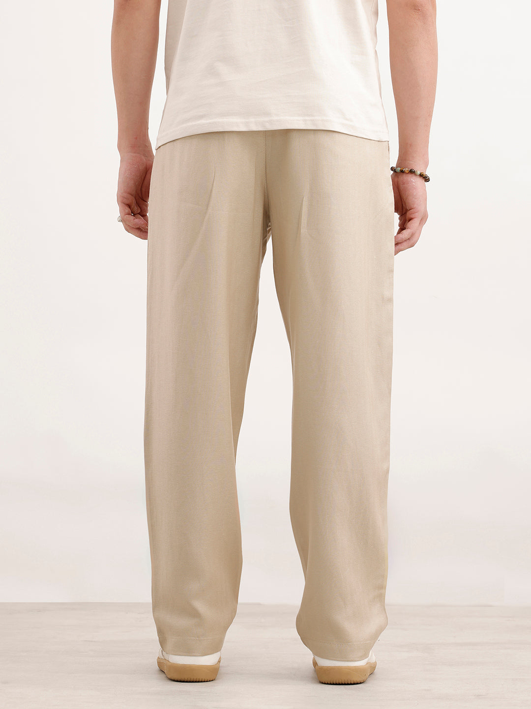 Loose Fit Linen Blend Trouser  | Khaki
