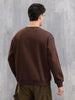 3D Gold Foil Printed Crew Pullover Sweat In Comfort Fit  |  Brown
