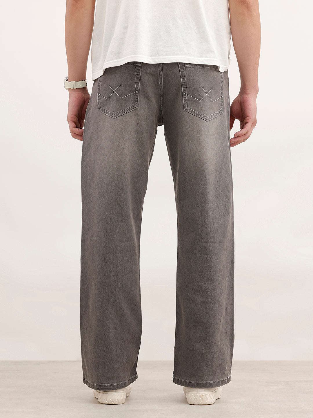 Faded Bootcut Denim Jeans | Grey